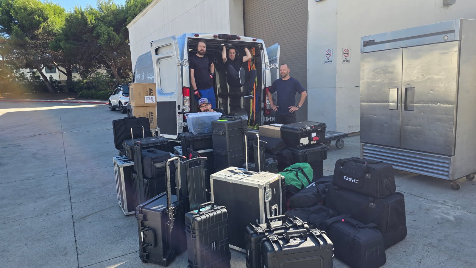 Cases staged on the loading dock
